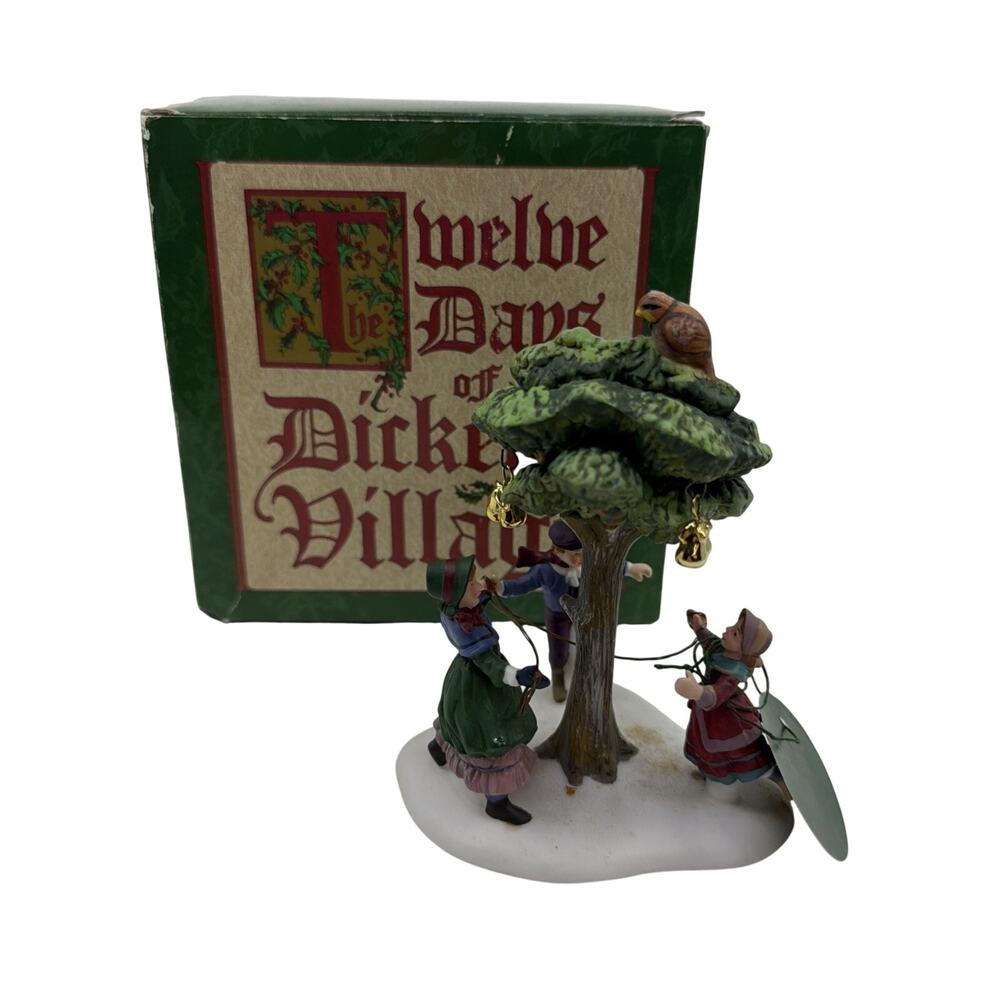 Dept 56 12 Days of Dickens Partridge in a Pear Tree & Three French Hens Set